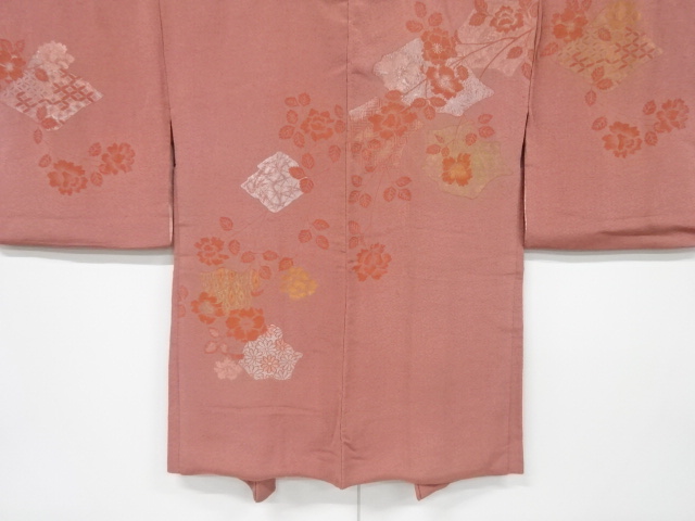 JAPANESE KIMONO / ANTIQUE OMESHI HAORI / WOVEN FLOWER